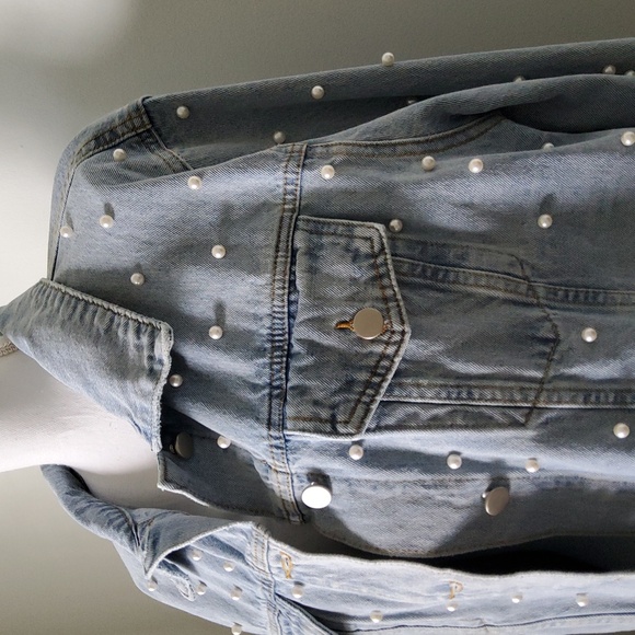 Baevely Pearl Embellished Denim Jacket - Picture 3 of 9